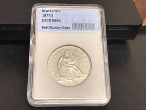 1877 S Seated Half Dollar MS63