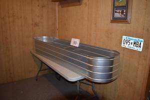 lot 93 image: CASTLECREEK Large Oval Galvanized Steel Planter Box