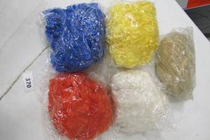 lot 370 image: Morphsuits Fancy Dress Wigs One Size Fits All - Blue, Red, White, Brown, Yellow