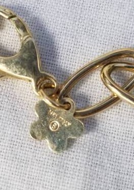 14K Gold Necklace with Black Button Accents