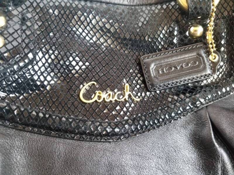 Authentic Coach Black Leather Handbag Purse