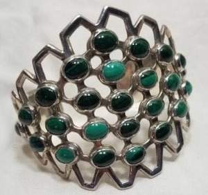 Green Malachite Sterling Silver Cuff Bracelet