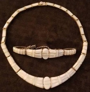 Moonstone Necklace and Bracelet Set in 950 Sterling Silver