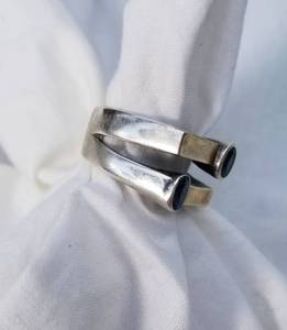 Blue Spinel Ring in 14K Gold and Sterling Silver
