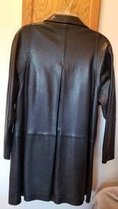 Nordstrom Black Leather Coat by LNR, size L