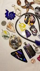 Shimmering Collection of Art Glass Pendants  30 Pendants