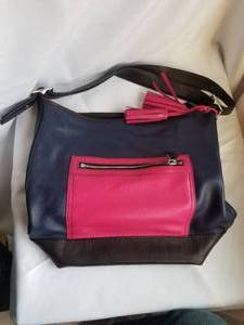 Designer Coach Colorblock Leather Duffle- BlackRed