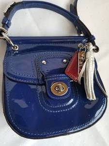 Designer Coach Leather Willis Purse- Cobalt