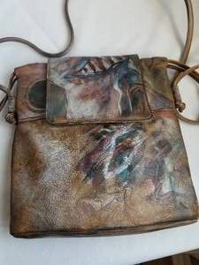 Jane Yoo Hand Painted Leather Handbag