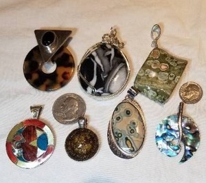 Sterling and Stone Pendant Collection  7 Pendants