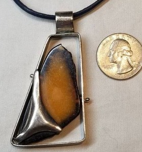 Artisan Amber in Sterling Silver Pendant Necklace