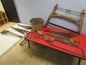 lot 243 image: VINTAGE HAND SAWS