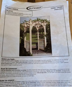 lot 9 image: Suncast Classic Cedar Arbor - Disassembled