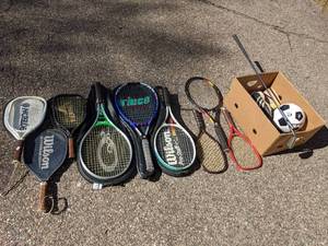 lot 19 image: Mixed Sporting Goods (Mostly Rackets)