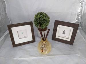 lot 308 image: Small Framed Artwork Pair and Oil Diffuser