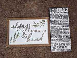 lot 151 image: Pair of Modern Inspirational Wall Art Pieces
