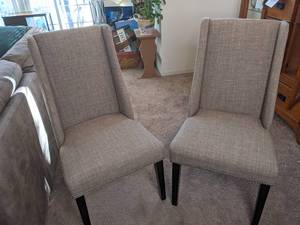 lot 155 image: Pair of Modern Upholstered Dining Chairs