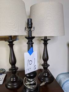 lot 101 image: Lot of Three Matching Table Lamps