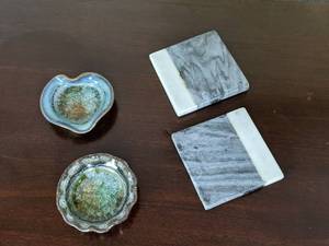 lot 102 image: Lot of Coasters Stone and Ceramic