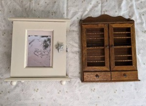 lot 118 image: (2) Decorative Wall Mount Storage Cabinets