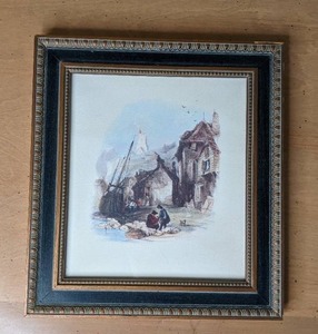 lot 126 image: Old World Europe Original Framed Art