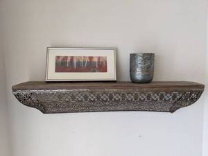 lot 127 image: Forest Scene Pastel Art Print, Candle Holder and Decorative Shelf