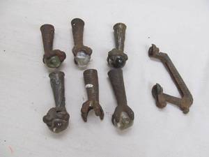 lot 41 image: Cast iron legs, handle