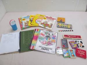 lot 115 image: Crossword puzzle books, crafting supplies