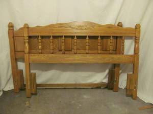 lot 142 image: Queen headfoot boards, frame