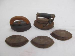 lot 153 image: Vintage sad irons