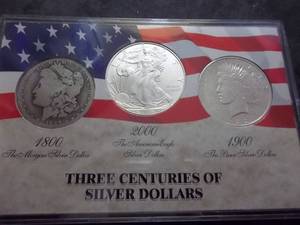 Three Centuries Of Silver Dollars In Collectors Case