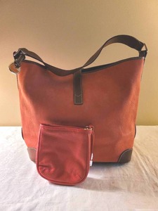 lot 39 image: Red Dooney and Bourke Handbag w Small Accessory  Bag