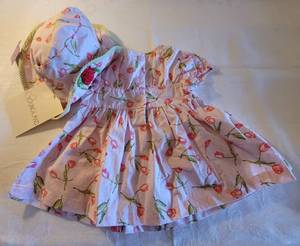 lot 117 image: New with tags adorable infant dress with hat