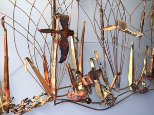 lot 35 image: Mid Century Metal Wall Sculpture
