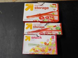 lot 84 image: Up and Up quart and Snack Size Bags...
