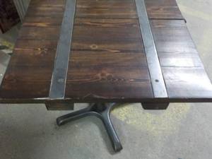 lot 91 image: Wood and Metal Side Table 24 Squar...