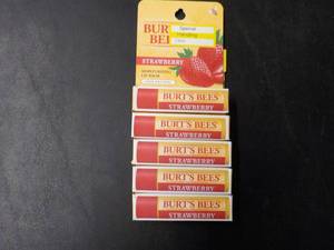 lot 92 image: 5 Burts Bees Strawberry Lip Balm...