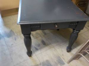 lot 108 image: End Table Painted Grey 26 x 28 x 24...