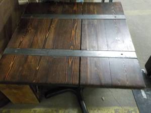 lot 120 image: IndoorOutdoor Wood Top Side Table ...