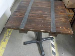 lot 121 image: IndoorOutdoor Wood Top Side Table ...
