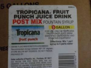 lot 216 image: 2 -5 Gallon Tropicana Fruit Punch J...