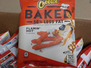 lot 255 image: Case of 104 bags Cheetos Flamin Hot...