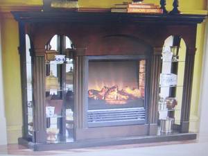 lot 9 image: Double Curio Fireplace Cabinet only...