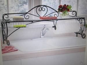 lot 12 image: Heart and Scroll Over-The-Sink Shel...
