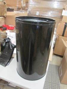 lot 20 image: Black Trash Bin with Metal Liner- n...