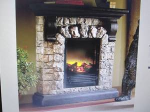 lot 30 image: Faux Stone Fireplace open box Retai...
