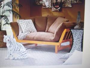 lot 33 image: Lounger Sofa Bed shown with oak fra...