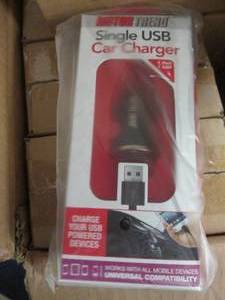 lot 62 image: 6- 4 pks Motor Trend Single USB Car...