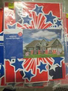 lot 127 image: 5- 9 pc Sets Patriotic Yard Signs...