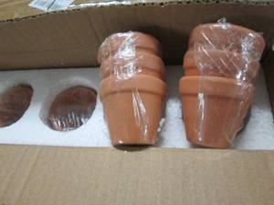 lot 147 image: 2- 12 pks Mini Terra Cota Planters ...